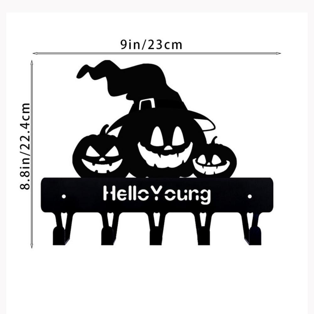 1pc Charming Metal Decorative Hook Combined with Convenient Rack Wonderful Halloween Hook In Terrifying Horror Pumpkin Shape