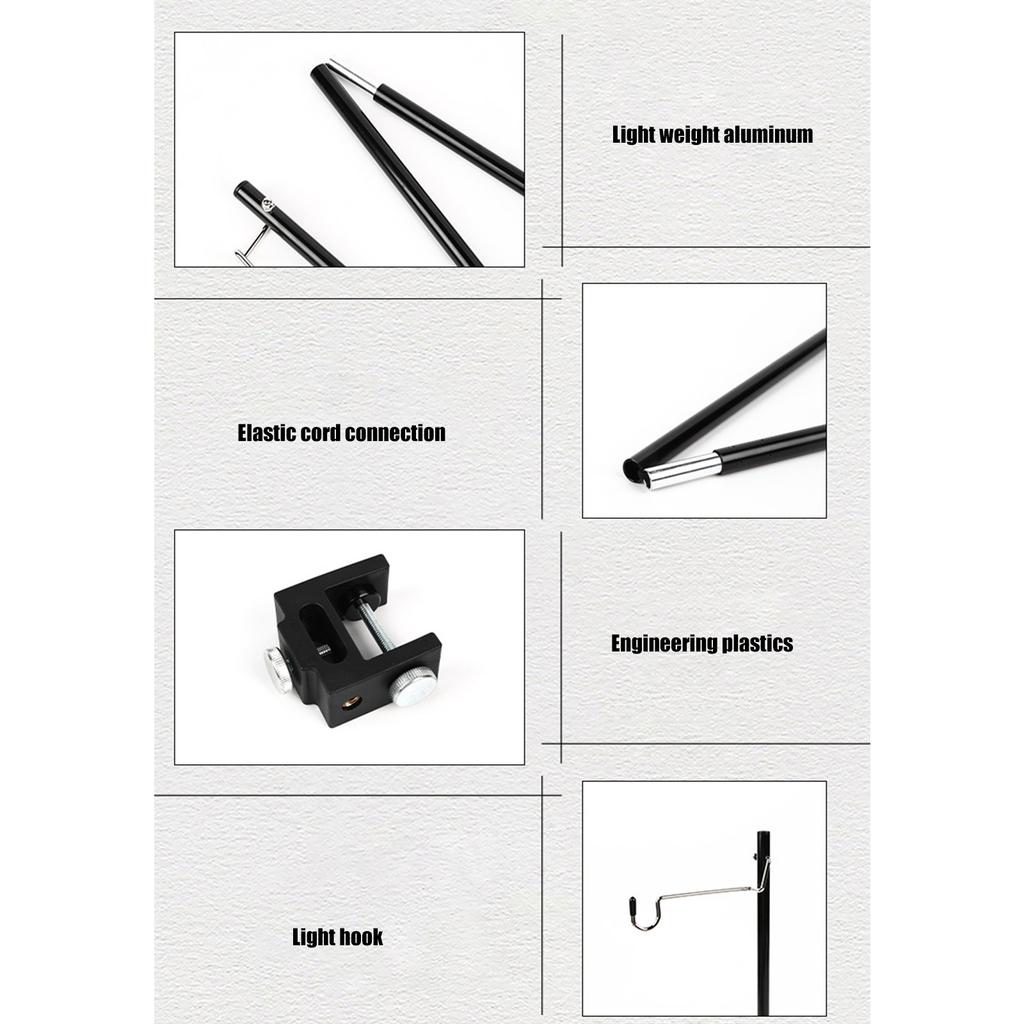 Складная стойка для лампы Портативная уличная вешалка для настольной лампы для пикников, походов, рыбалки, пеших походов, сада, долговечная