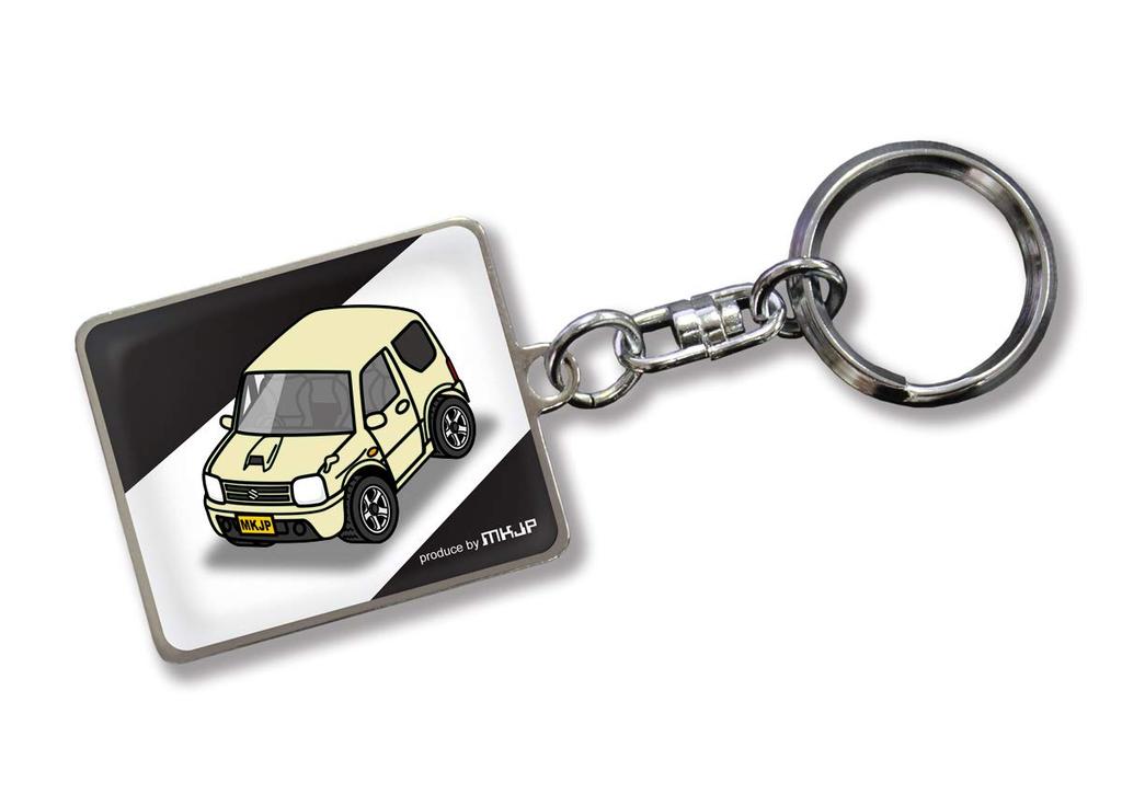 MKJP Custom Keychain for Suzuki Jimny Black Gold Car Color JB23, Base,
