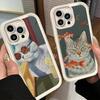Чехол для телефона iPhone 17 Air 16E 15 16 Pro Max Смешные кошки Модный стиль Чехол 14 Plus 13 12 Mini Мягкий корпус Силиконовые Fundas