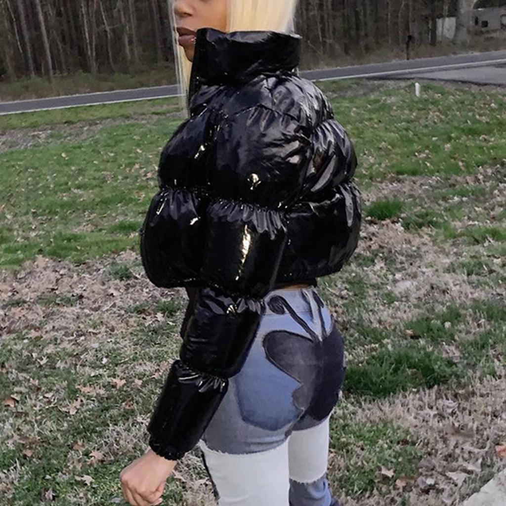 Женское короткое пальто, сохраняющее тепло, воротник-стойка, застежка-молния, эластичный подол, зимняя куртка для холодных дней