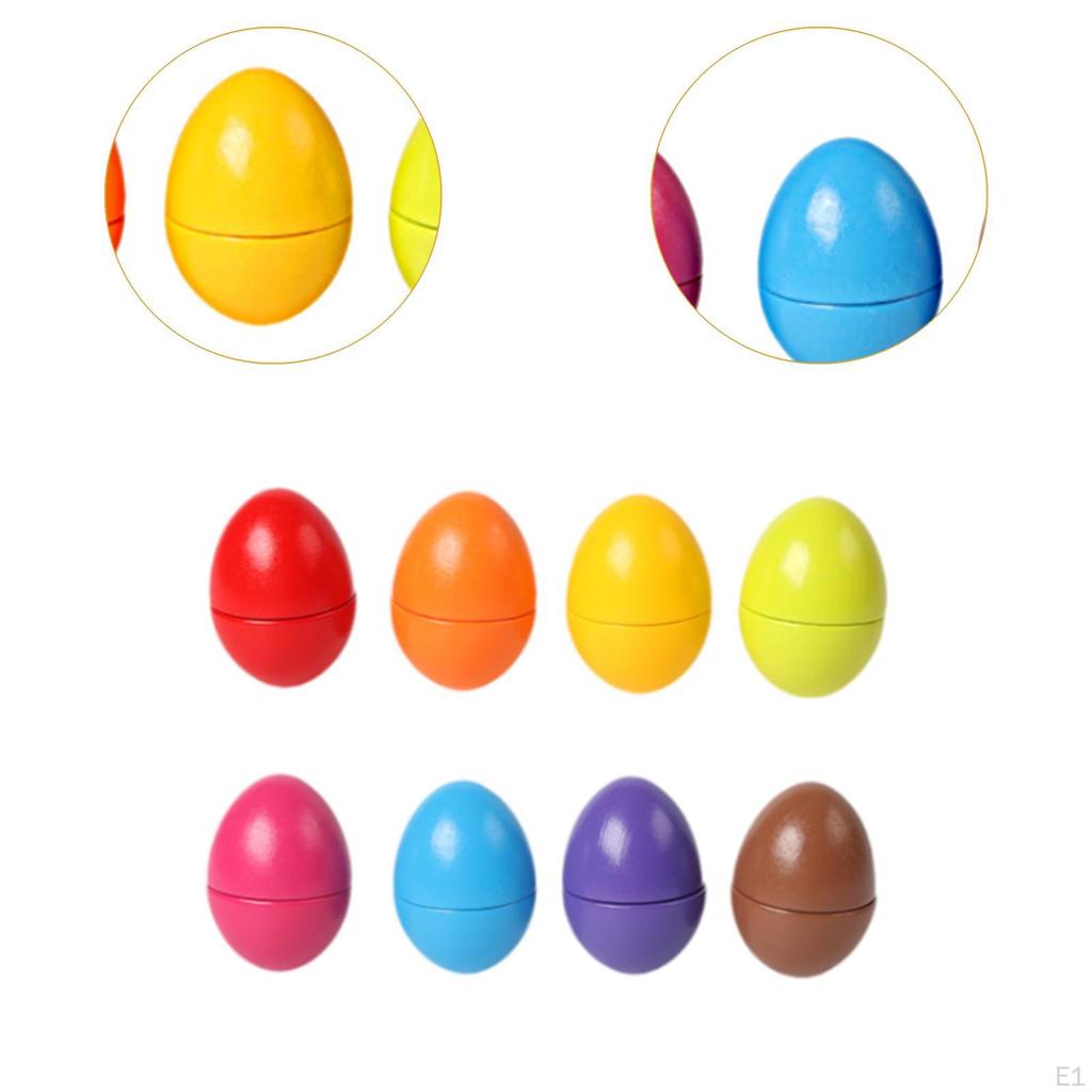 Matching Eggs Puzzle Fine Motor Skill Birthday Gift Color Shape Wooden Simulation Toy