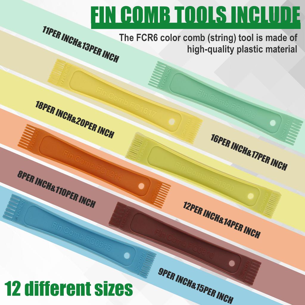 3Pcs Air Conditioner Fin Cleaner Brush Set Portable Folding Universal Condenser Fin Comb for Evaporator Radiator Cleaning Tools