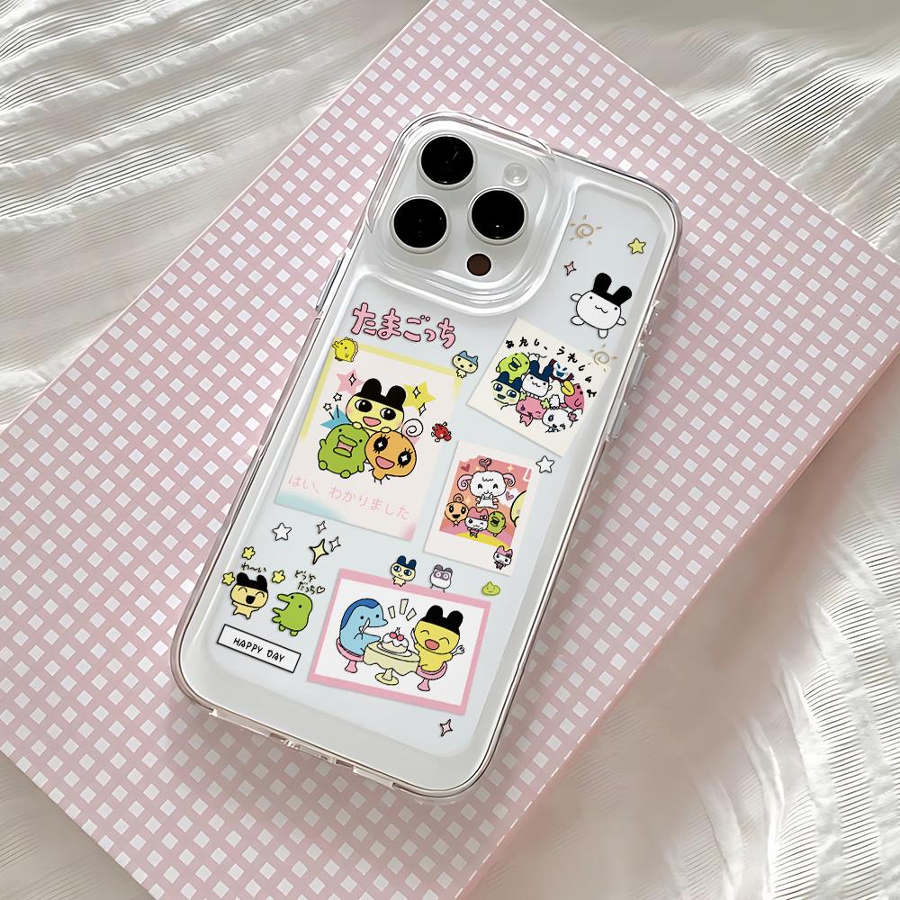 Милый чехол для телефона Tamagotchis для IPhone 17 16 16e 15 14 13 12 11 Mini Pro Max X XR XSMax 7 8 Air Plus Прозрачная задняя крышка
