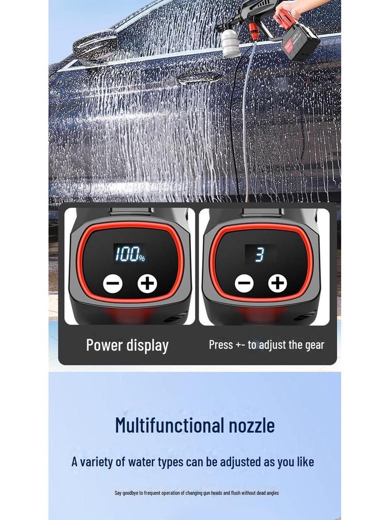 Высокомощная портативная бесщеточная мойка для автомобиля с беспроводной литиевой батареей