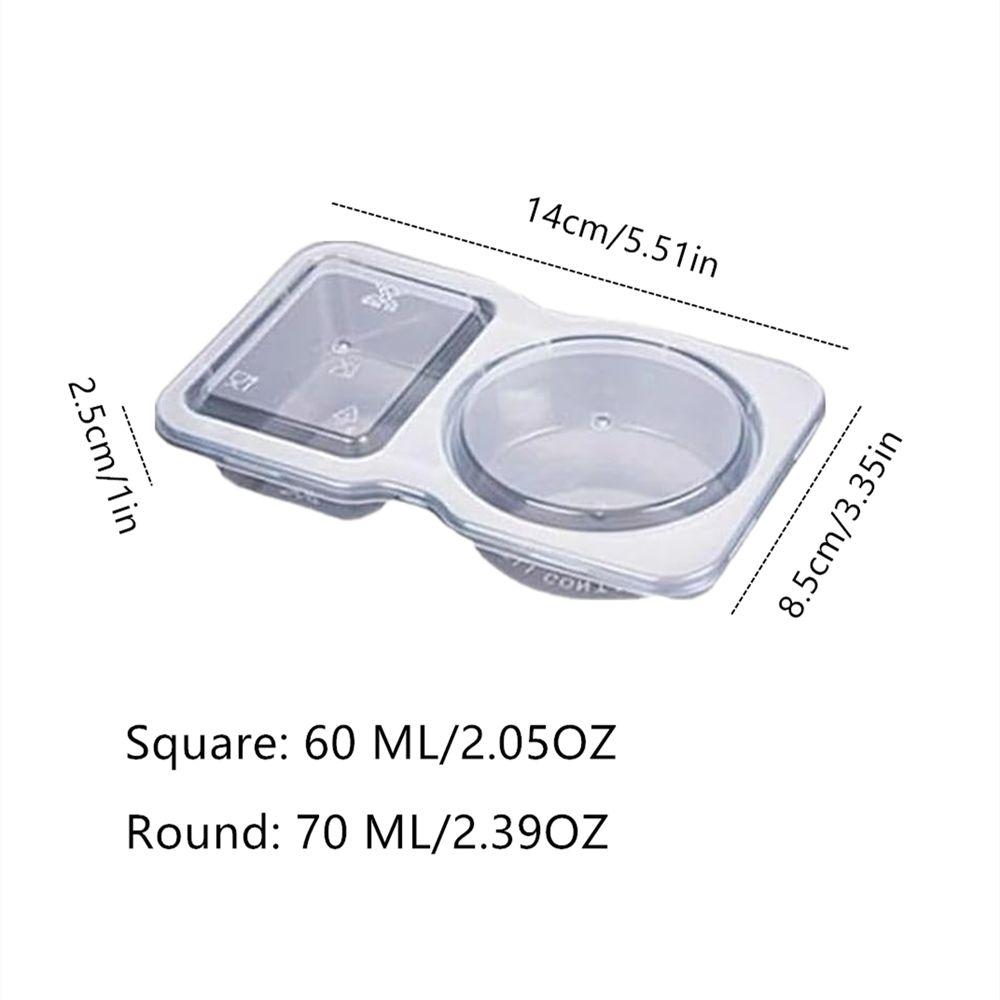 Transparent 2 Compartment Snack Containers Double Compartment Snack Containers  For Travel Snacks
