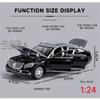 1:24-масштабная модель автомобиля класса люкс Benz S600 из сплава, отлитые под давлением металлические игрушечные транспортные средства, модель автомобиля с высоким имитационным звуком и светом, подарок для детей