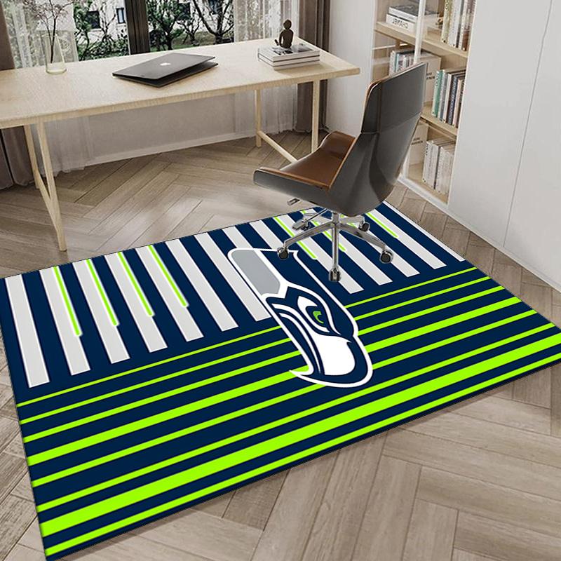 Seattle Seahawks Logo Area Rug for Office, Chair Rug, Decorative Carpet Livingroom Mat, Large Size Fan gifts Christmas gifts