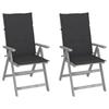 VidaXL Garden Reclining Chairs 2 Pcs with Cushions Acacia Wood