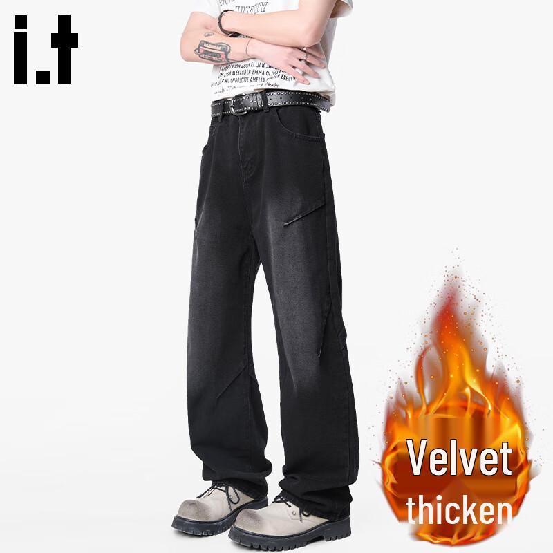 CHOCOOLATEit Мужские винтажные широкие прямые джинсы