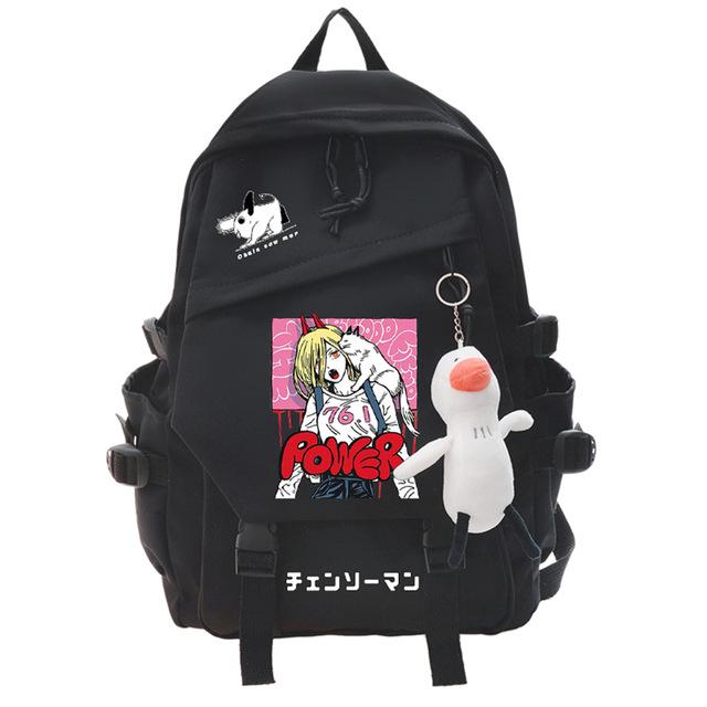 Student Schoolbag, Large-Capacity Business Computer Bag, Animation Cartoon, Chainsaw Man, Peripheral Backpack.