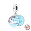 Original Charms Beads Copper Blue Ocean Fish Tail Pendant For Woman Jewelry For Bracelet Necklace Accessories