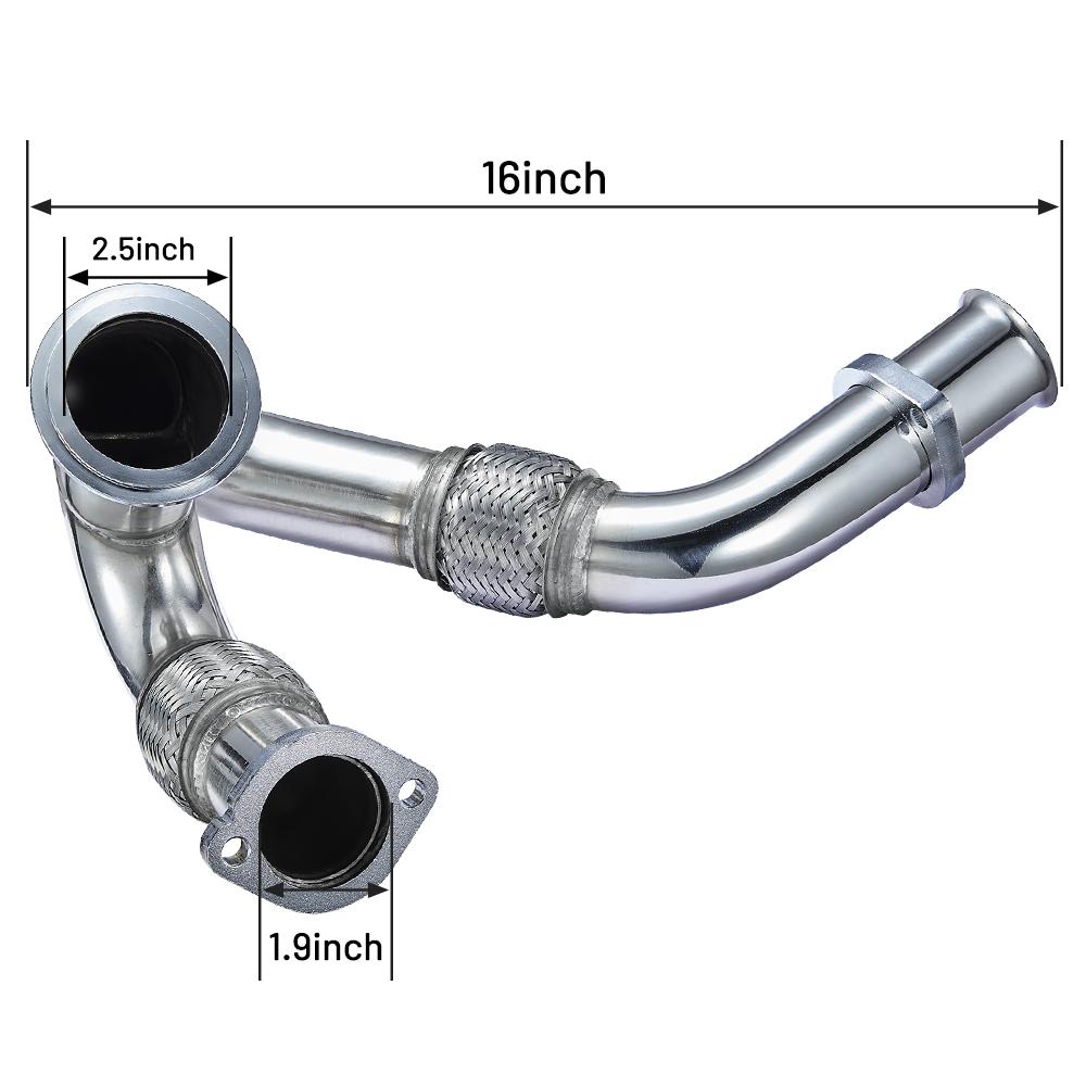Y-образный соединитель выхлопной трубы Up-Pipe, подходит для 2003-2007 6.0L Powerstroke Diesel F250 F350 F450 Heavy Duty, полированный, Автоаксессуары