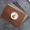 Faux Leather Placemat Waterproof Heat-Resistant Non-slip Heat Insulation Dishwasher Safe Rectangle Dining Table Protection Decoration Pad Kitchen