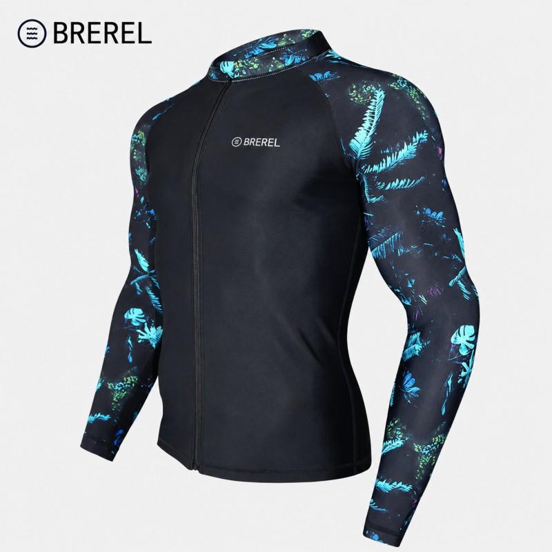 Mens UV Protection Rash Guard Set Long Sleeve Quick Dry Swimsuit Surfing Snorkeling Diving Swimming