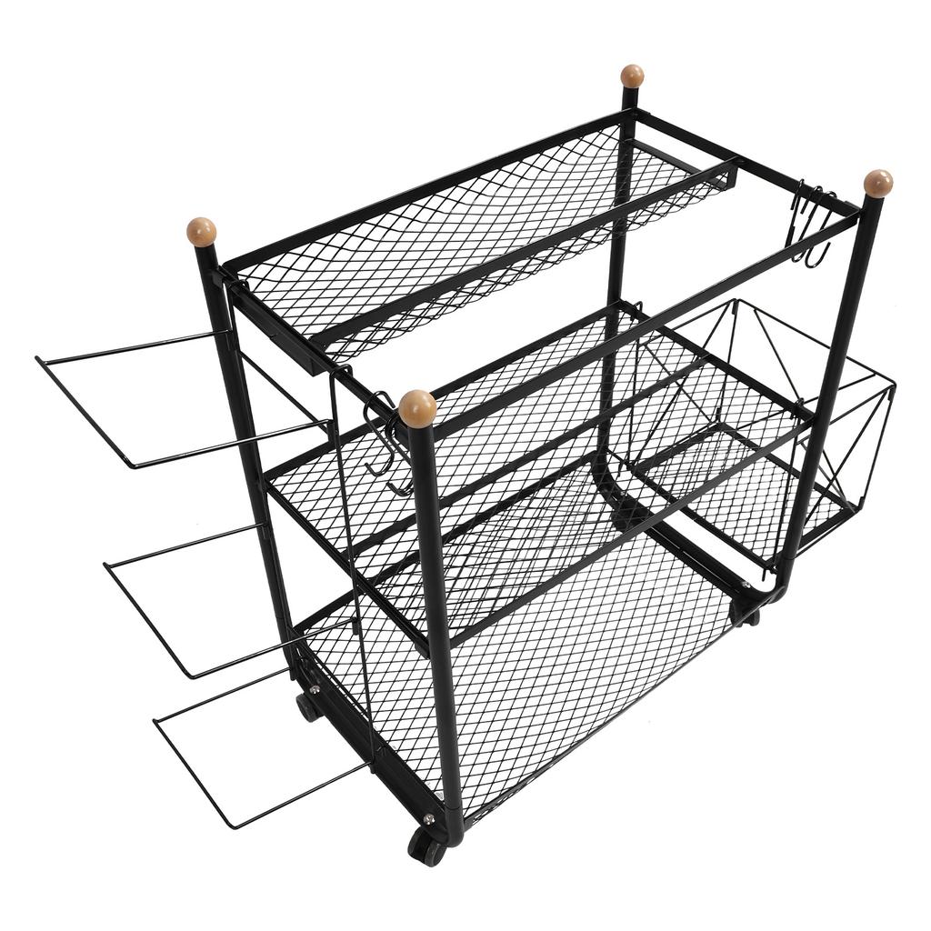 Органайзер для спортивного инвентаря, многоцелевая, вместительная, передвижная стойка для хранения мячей с корзинами и