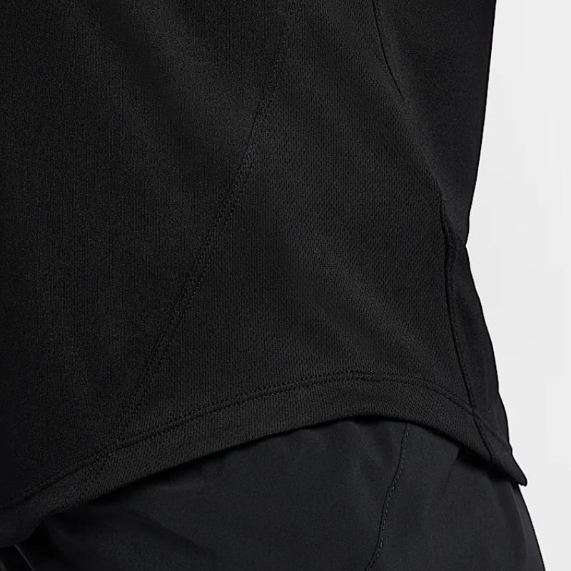 Nike Дышащая быстросохнущая износостойкая мягкая футболка с коротким рукавом Dri-Fit Tempo Женские топы Черный HQ0649010