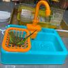 Happy Birds Need Clean Feathers- Automatic Parrot Bath Tub With Faucet And Feeder