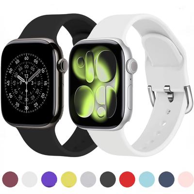 Силиконовый ремешок для Apple Watch 44 мм 40 мм 45 мм 41 мм Серии 46 мм 42 мм 49 мм Спортивный ремешок iWatch Ultra 11 10 9 8 7 6 5 SE 3 Ремешок