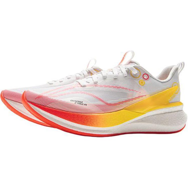 Li Ning Детские кроссовки Red Rabbit 8 Pro Удобные Мягкие Нескользящие Износостойкие Низкие Беговые Кроссовки Мужские Беговые Кроссовки Бело-Желтые YKFV112-2