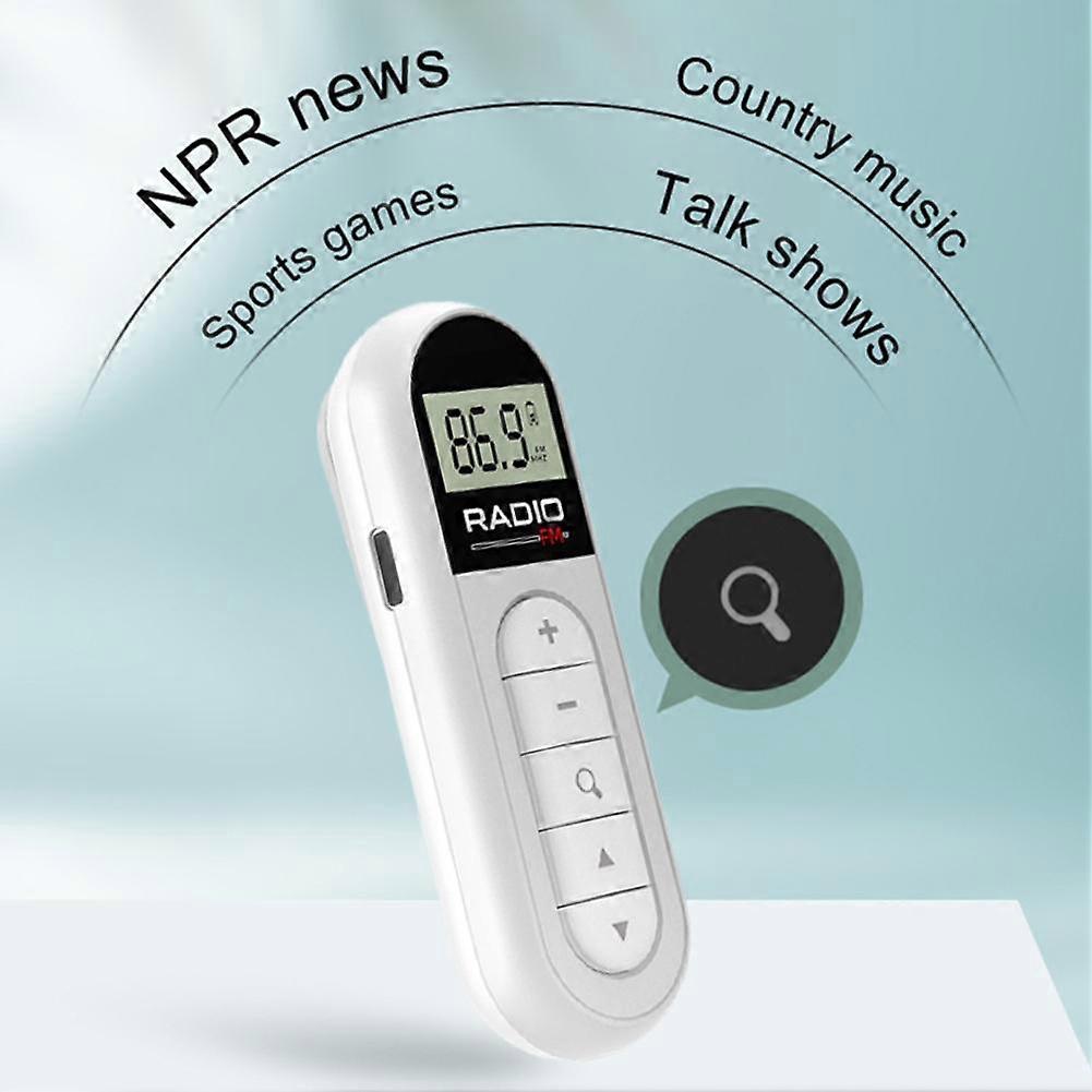 Clip Mini Digital Portable Pocket Lavalier FM Radio Stereo USB Rechargeable