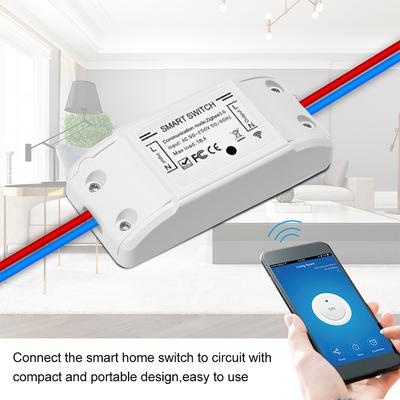 Умный переключатель WiFi и BT 10A 2200W, двухрежимное устройство включения/выключения, голосовое управление через приложение Tuya, дистанционное управление, синхронизация