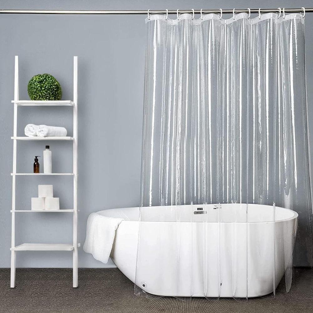 With Hooks Transparent Bathroom Curtain Liner Waterproof Bathtub Partition Curtain Living Room