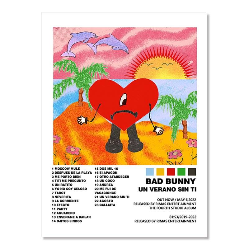 Bad Bunny Un Verano Sin Ti треклист музыкальный альбом хип-хоп живопись настенная живопись холст печать плакатов картина гостиная домашний декор