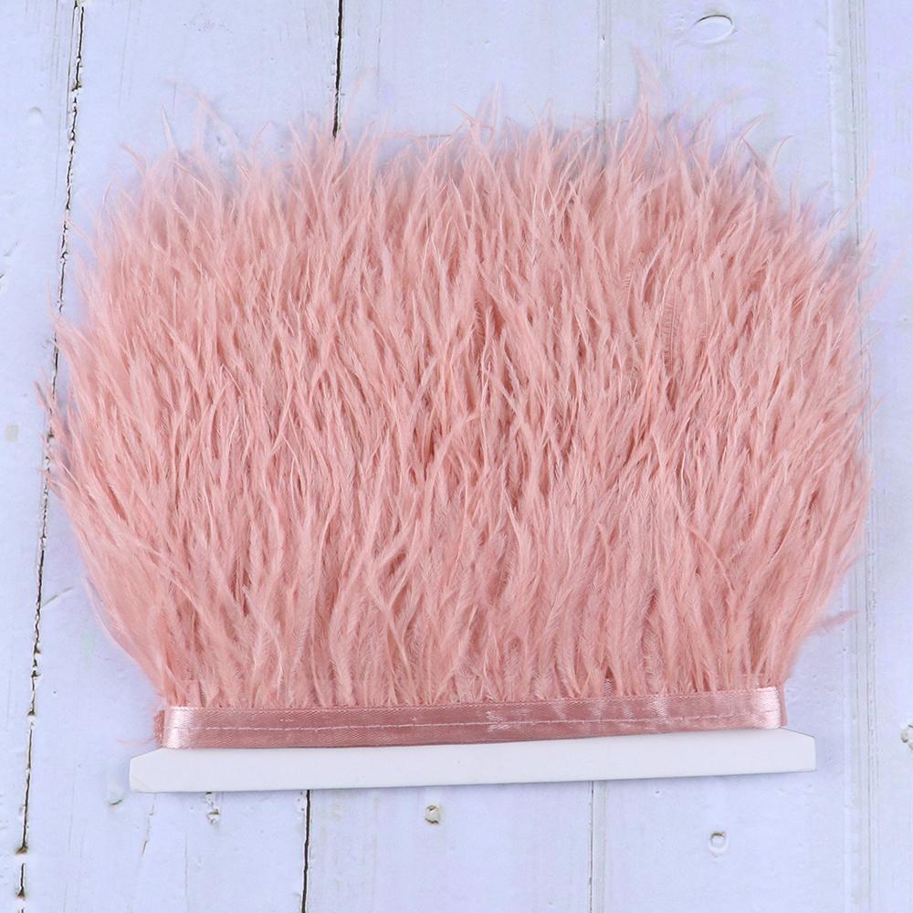 1 метр темно-синей отделки из страусиных перьев 8-10 см натуральное страусиное перо для поделок шитья одежды вечеринки ручной работы DIY лента из перьев