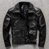 Повседневная мужская куртка из овчины, кожаная облегающая кожаная куртка Red Ray Star с осенне-зимним пальто Tide