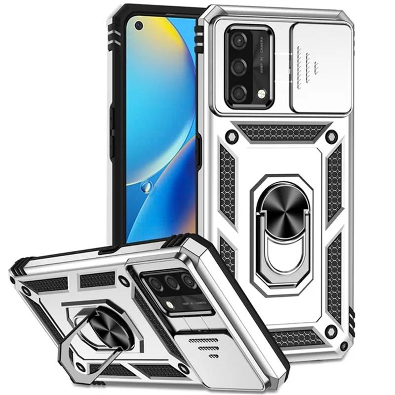 Чехол для телефона с защитным кольцом и подставкой для OPPO C21Y C25Y C20 C11 C12 A16 A54 A74 A54S A55 A57 A57S 4G 5G, противоударная защита объектива, задняя крышка