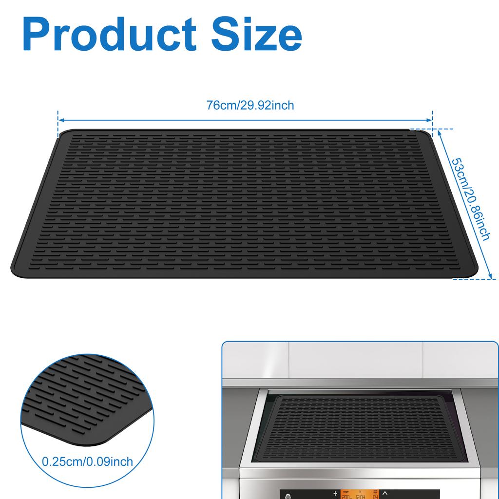 Силиконовые чехлы для плит, термостойкий силиконовый коврик для плиты 28×20 дюймов, большой силиконовый протектор для плиты, многоразовая силиконовая тарелка