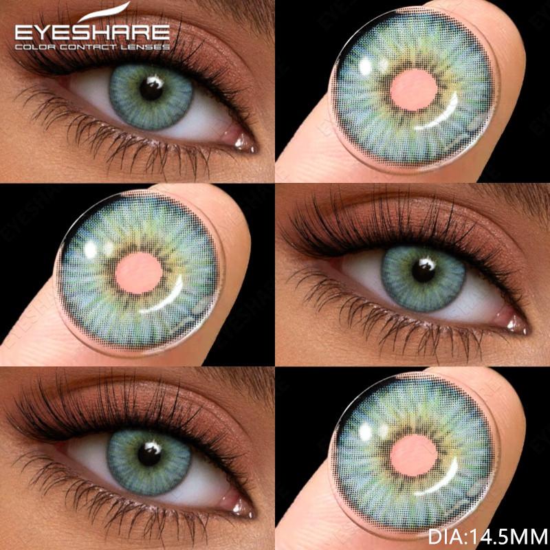 Eyeshare 1Pair Colored Contact Lenses for Eyes ESTONIA Gray Pupils Brown Color Lens Blue Eye Contacts Yearly Cosmetics
