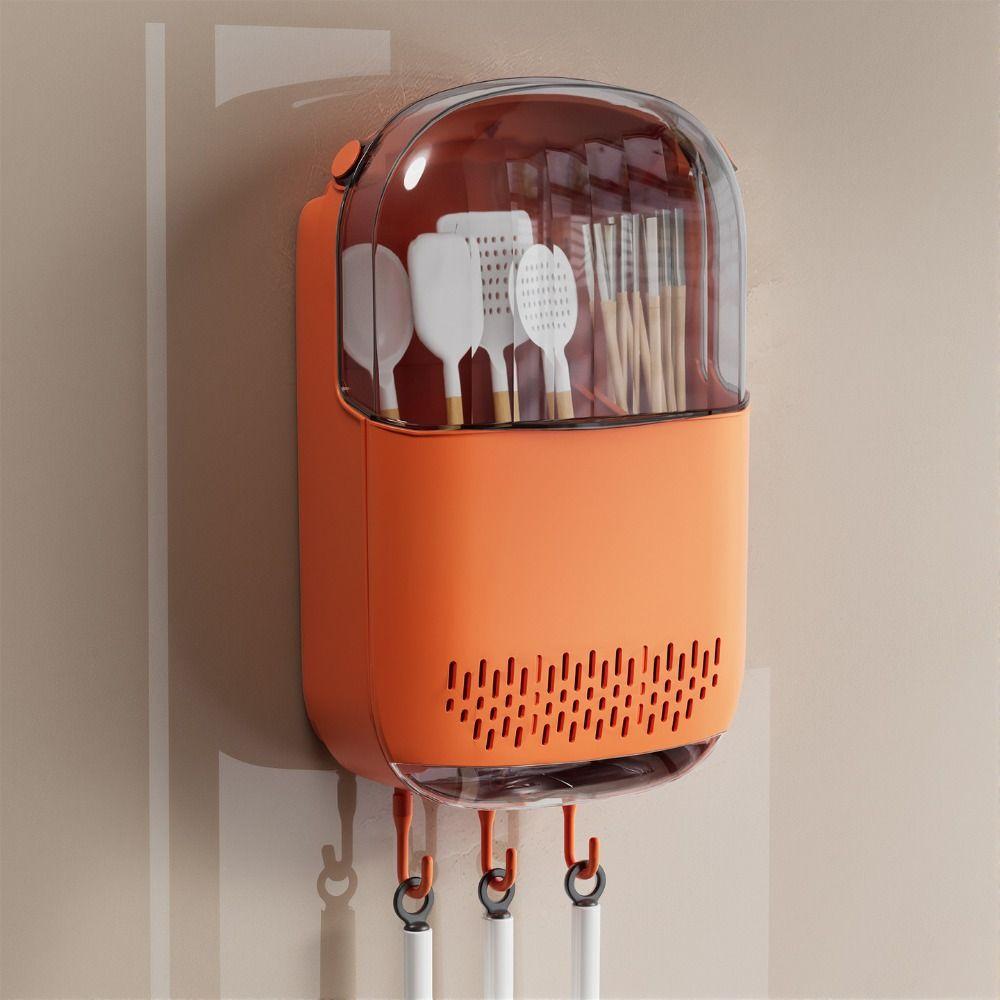Dust-proof Utensil Holder Wall Mounted Chopstick Holder Durable Chopstick Storage Box  Kitchen