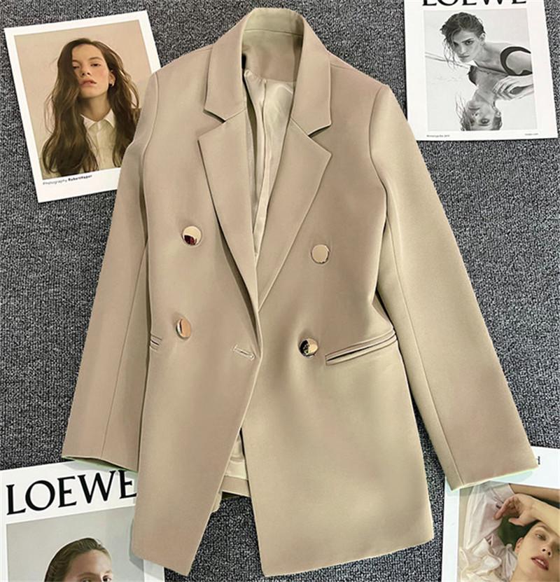 Milky White Green-Botton Suit Jacket - Korean Edition, 2024 Spring/Autumn, Women's Casual High-End Blazer