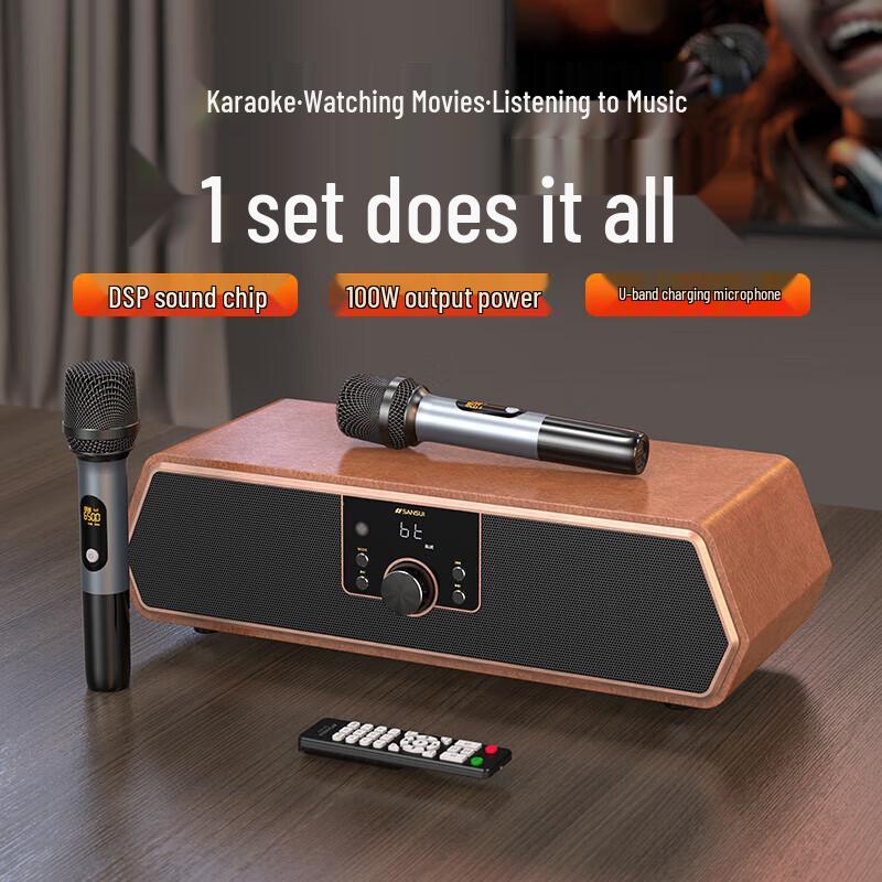 SANSUI N16 Flagship Retro All-in-One KTV Bluetooth Speaker