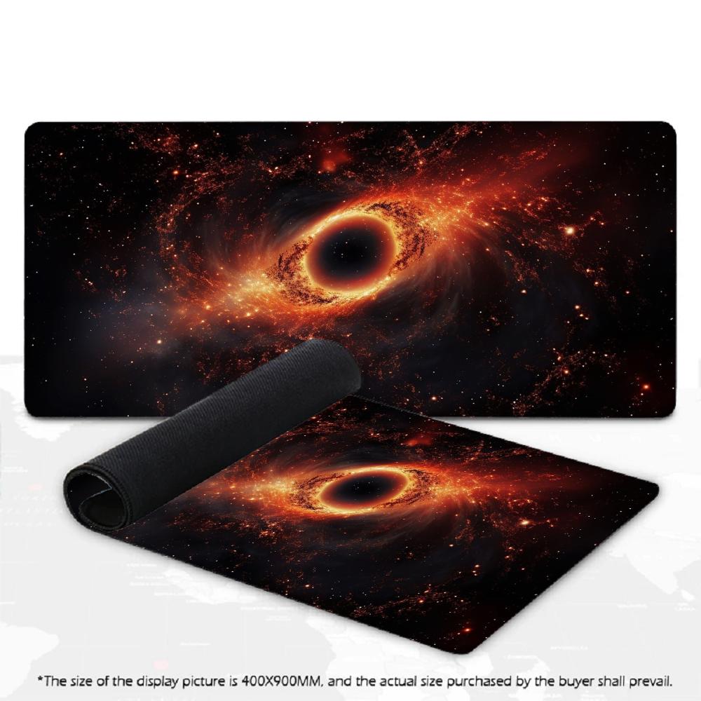 Black Hole Cosmic Fire Nebula Large Gaming Mousepad XXL Deskmat Non‑Slip Rubber Game Mouse Mat Keyboard Desk Mats Gamer Mausepad