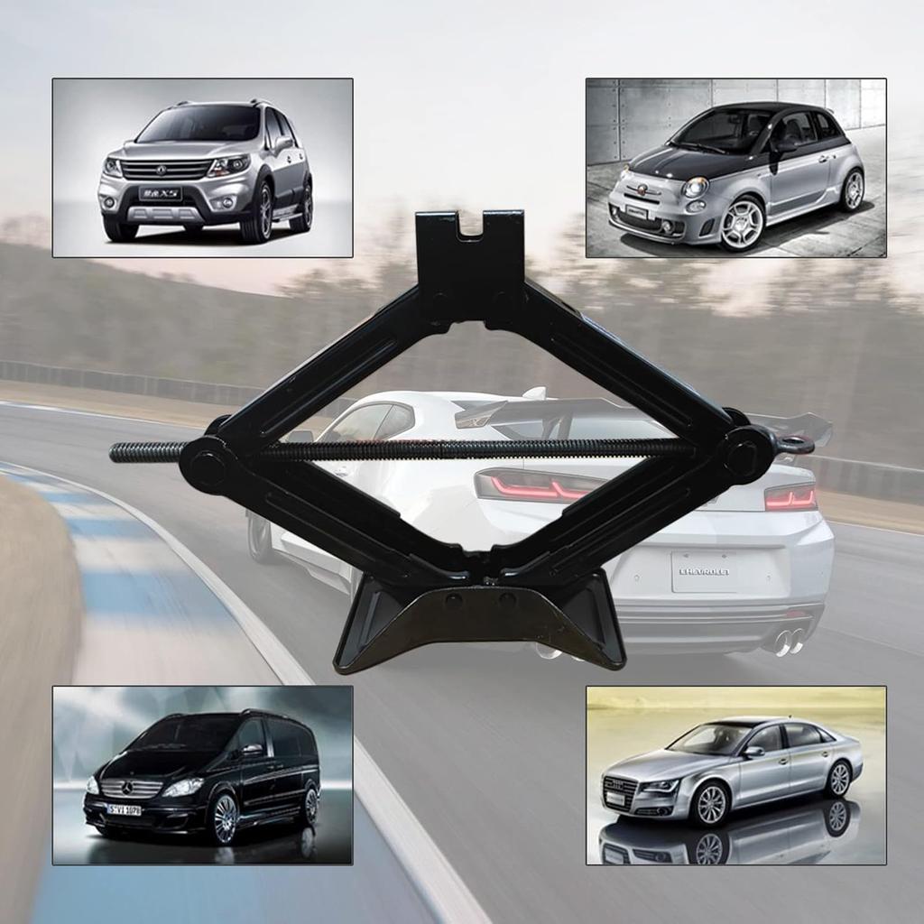 Ножничный автомобильный домкрат 2,0 тонны, Сверхмощный с рукояткой для внедорожника/минивэна для замены шин