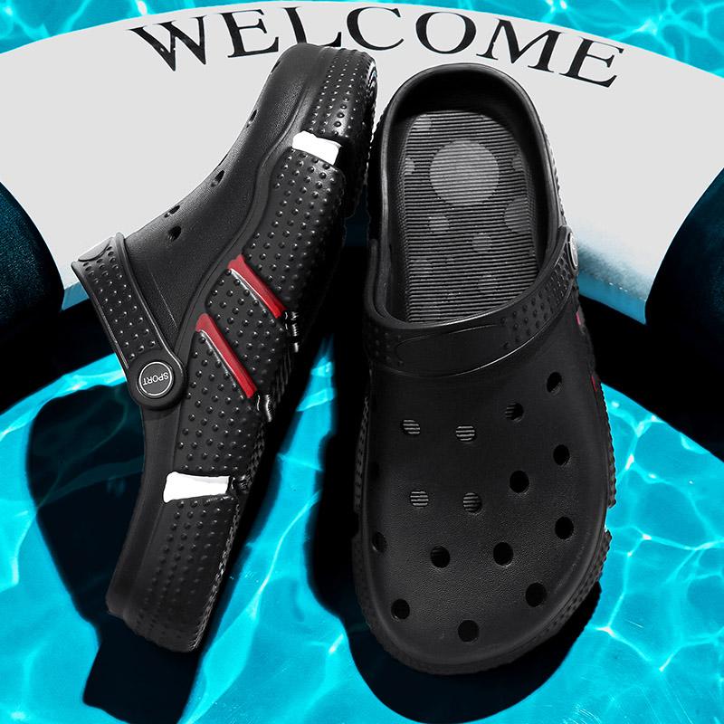 Сандалии унисекс, летняя садовая обувь, пляжная обувь с отверстиями, мужская обувь, женские тапочки