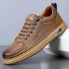 High Quality Men Leather Casual Shoe2024New Fashion Outdoor Lightweight Antiskid Walking Shoe Luxury Breathable Running Sneakers