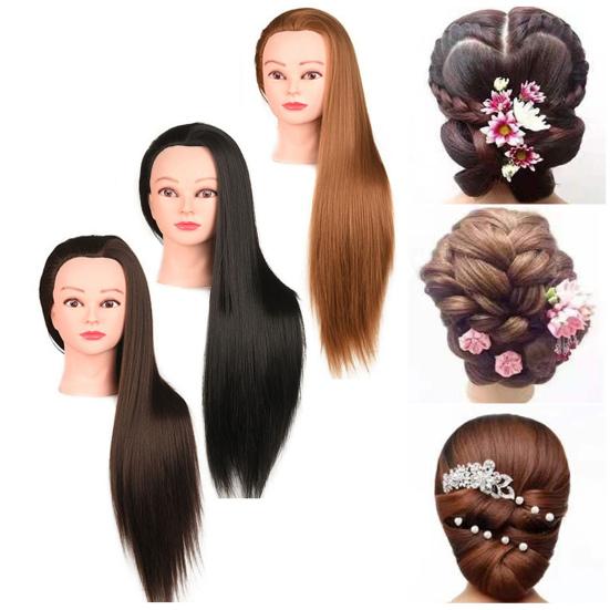 Стенд для демонстрации плетения волос, голова манекена с волосами, прямые человеческие волосы, 25 дюймов, профессиональная косметологическая голова куклы для парикмахеров и стилистов