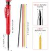 Hiboom 3 Pack Solid Carpenter Pencil with 21 Refill, Long Nosed Deep Hole Mechanical Pencil Marker with Built in Sharpener for Carpenter, Design