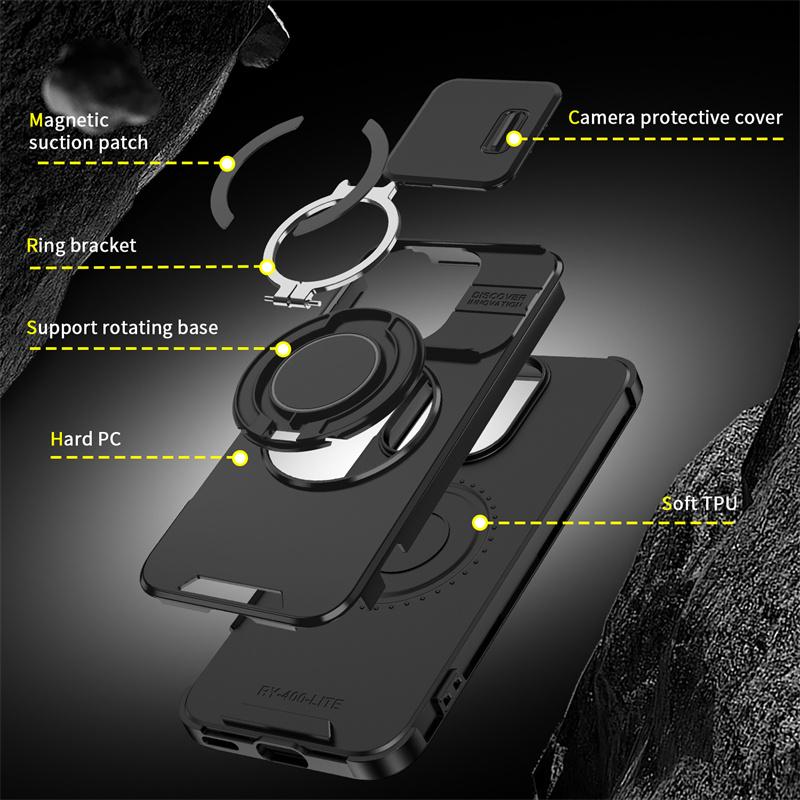 Бронированный чехол для Honor X8D 600 400 Magic 8 7 6 5 Lite 400 200 Smart X7D X9D X9C X9A X7C 5G 4G Держатель-кольцо Сдвижная защита объектива