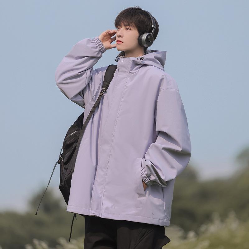 American Plaid Jacket for Men and Women In Spring and Autumn New Loose Casual Waterproof Windproof Charge Jacket