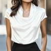 New, swinging collar pendant short-sleeved top casual versatile shirt women