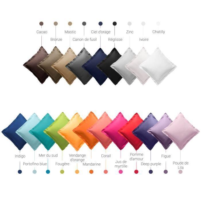 Taie d'oreiller - Bronze - 75x75cm - 100% coton - Design contemporain - Lavable