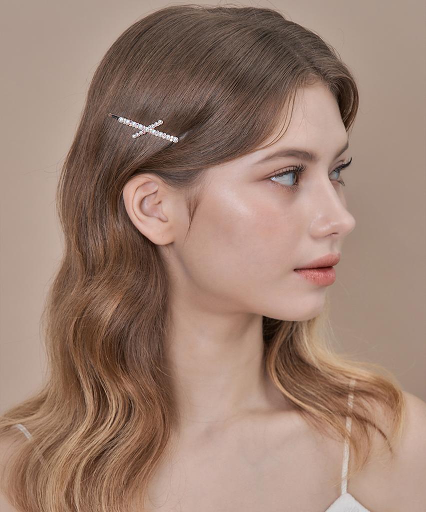 Ellejewelry Заколка для волос с крестом и жемчугом Elhp031