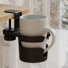 Black Rotating Mug Holder Anti-Spill Coffee Mugs Bottles Rack Under-Desk Cup Holder Water Bottles