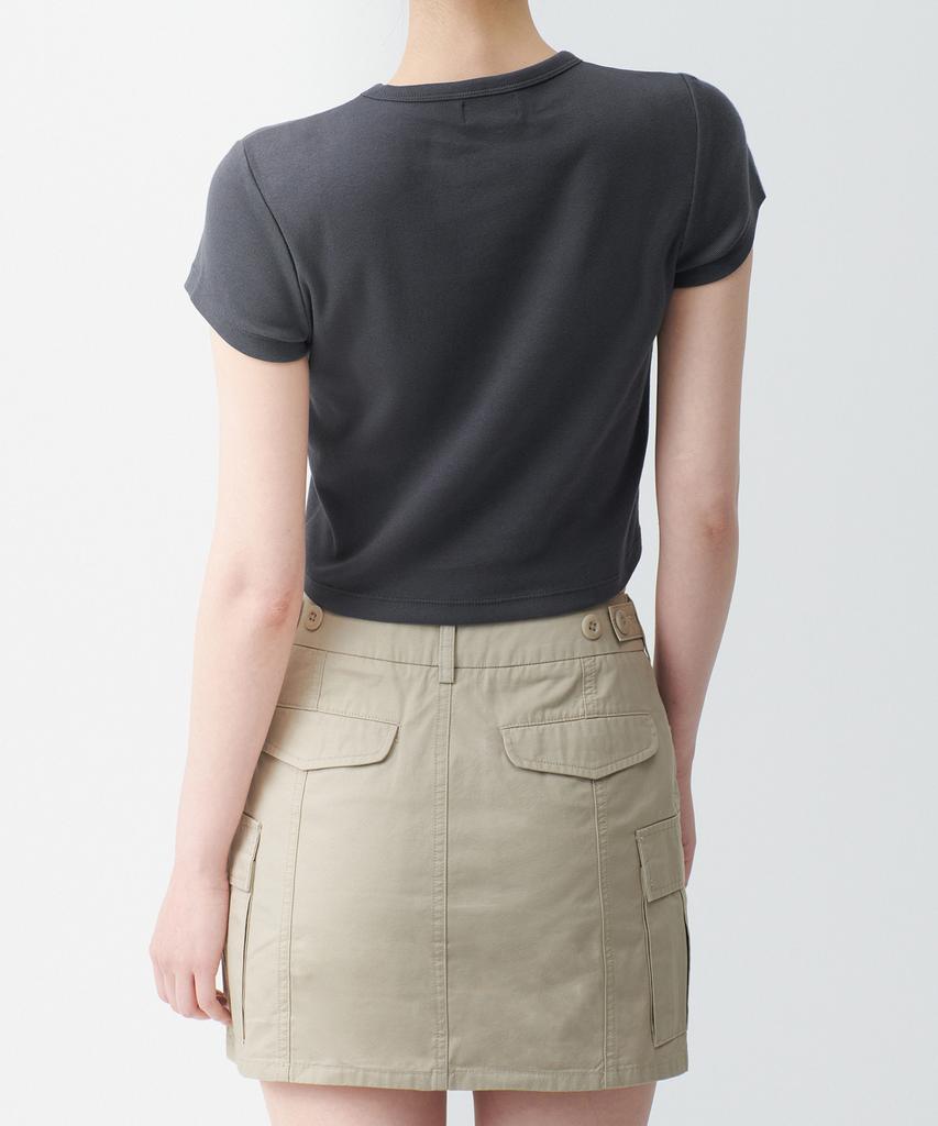 MUSINSA STANDARD WOMAN Women'S Slim Crop Crew Neck T-Shirt [Dark Grey]