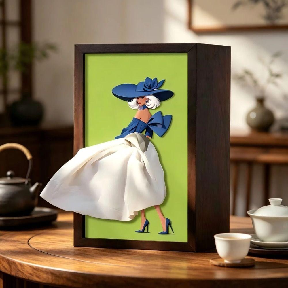 Luxury Art Ballet Tissue Box Elegant Design Tissue Dispenser Skirt Tissue Box Bedroom Table